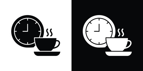 Break icon. Black Silhouette. Graphic illustration.