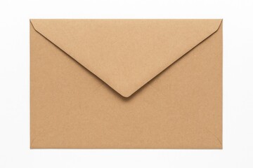 Chocolate-colored handcrafted envelope on a plain white backdrop