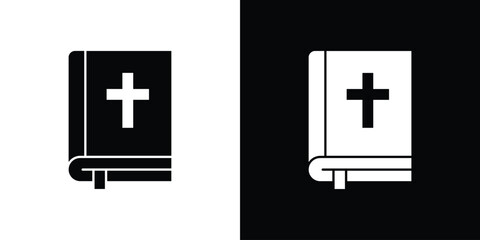 Fototapeta premium Bible icon. Black Silhouette. Graphic illustration.