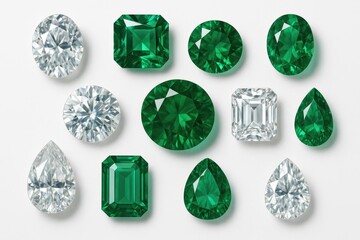 Vivid gemstones displayed against a plain white backdrop