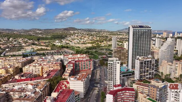 Aerial view captured by drone of the Estimar Hotel, Spain.