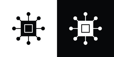 Multi channel icon. Black Silhouette. Graphic illustration.