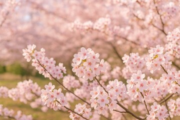 Obraz premium Magnificent cherry blossom display during March