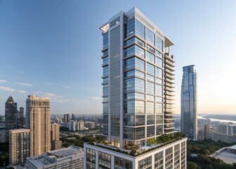 A modern skyscraper residential building 