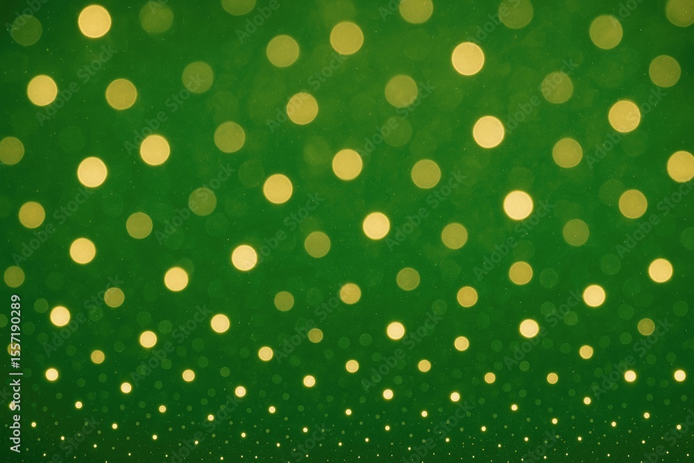 Poster colorful bokeh art with a festive green backdrop