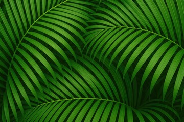 Lush green palm foliage against a natural setting
