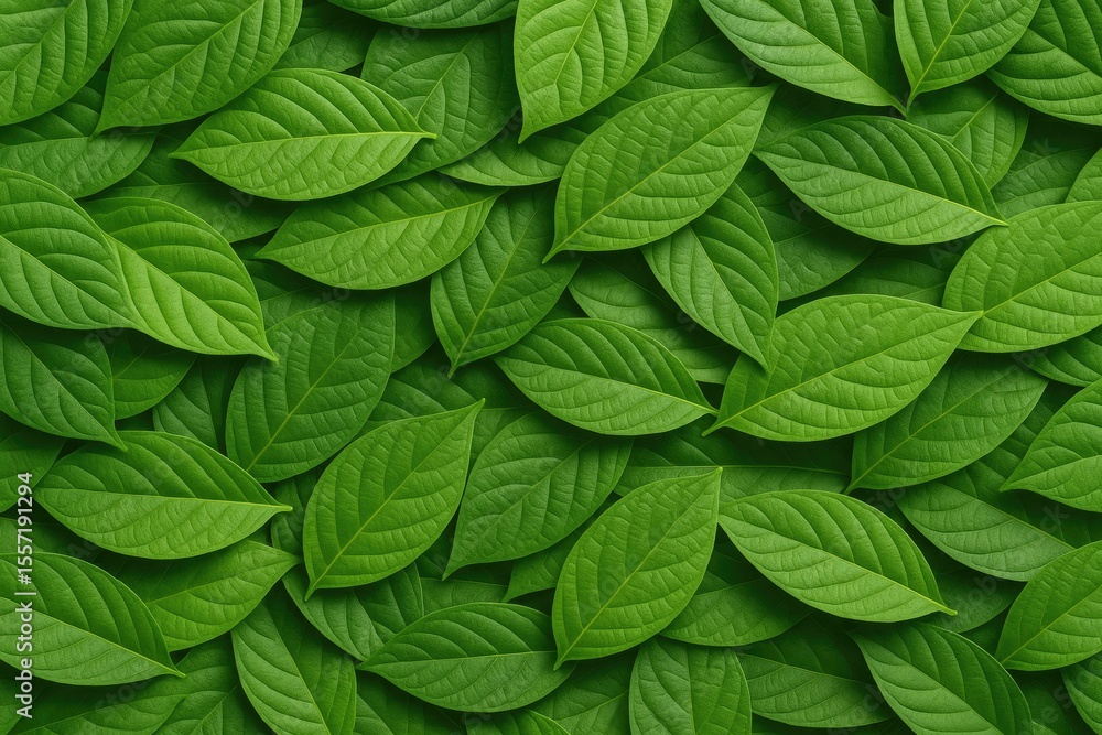 Poster background featuring green leaf texture and pattern for a natural wallpaper