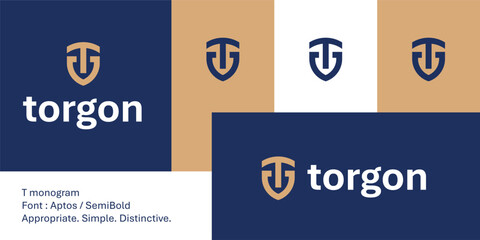 Bold T monogram shield logo for rugged automotive or tech branding.