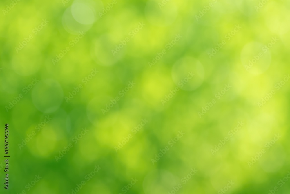 Poster soft green bokeh created by foliage with a natural blurred green backdrop