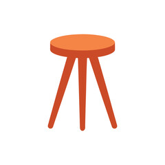 wooden stool vector art illustration