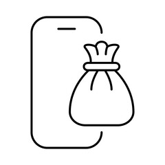 Smartphone Line Editable Stroke Icon. Mobile Phone Functions, Settings, Technology, Apps, Security, Shopping, Mobile Wallet, Marketing, Promotion, Communication Vector Illustration