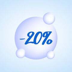 A 20% discount badge. Simple minimalist design. 