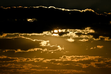 Orange sunset with clouds