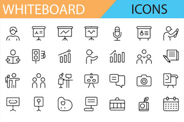 Simplified Whiteboard Icons for Professional Presentations