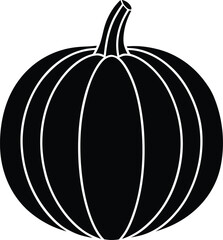 Clean Line Art of Classic Pumpkin with Fall Theme