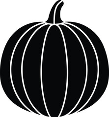 Symmetrical Black Pumpkin Icon for Fall Designs