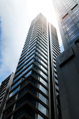 Low angle view of modern office buildings