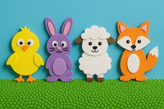 Adorable Animal Ornaments Crafted from Colored Foam or EVA Foam for Spring DIY Projects