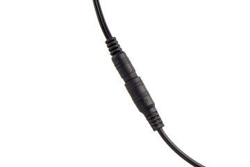 Two cables connected to each other, isolated on a white background