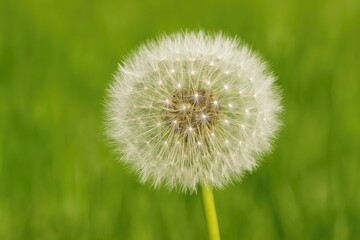 Fototapeta premium Detailed macro shot of a dandelion seed head