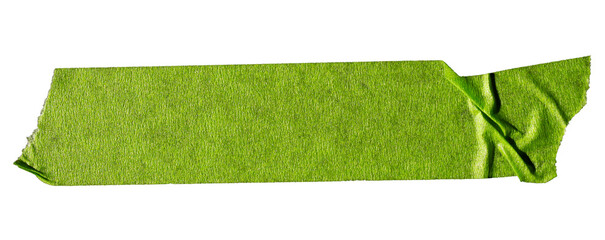 Obraz premium Green adhesive torn paper masking tape isolated on white background