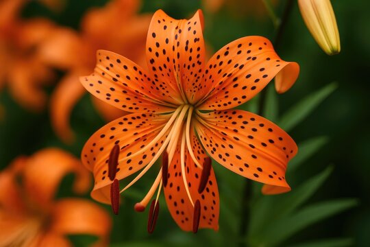 Detailed view of a vibrant tiger lily flower