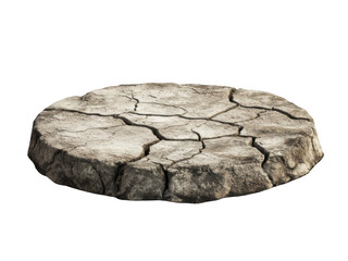 Cracked stone surface transparent background cutout png for digital design textured environment