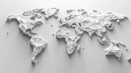 A three-dimensional world map design.