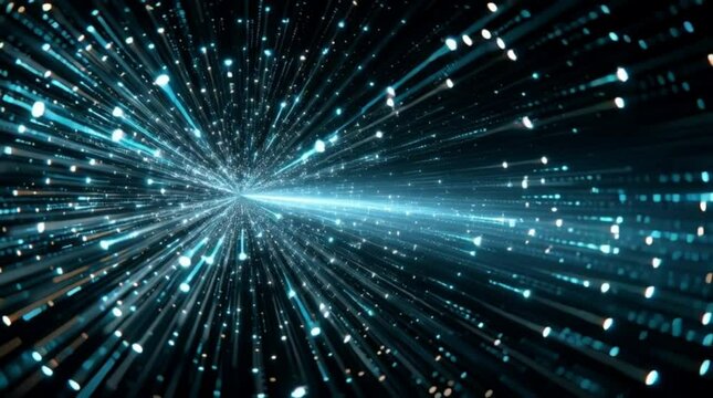 Green Light Streaks Digital Background &ndash; 4K Sci-Fi Motion Effect