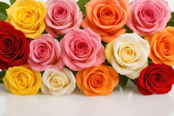 Naklejka premium Vivid and stunning roses showcasing intricate details and shimmering reflections