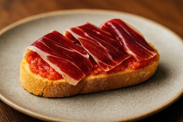 Obraz premium Savory traditional ham tapa delight