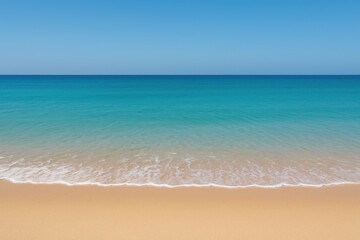 Obraz premium Serene coastal scenery with ample space for text, perfect for holiday promotions