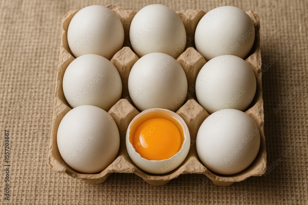 Poster paper box containing duck eggs and yolks