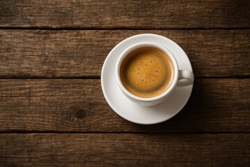 Obraz premium A mug of coffee resting on weathered wooden planks