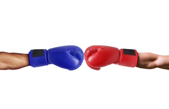 Boxing glove fighter on transparent background png