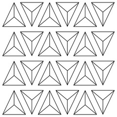 Modern and minimalist seamless pattern of geometric triangles with clean lines, perfect for backgrounds, graphic designs, fabrics, packaging and other creative projects.