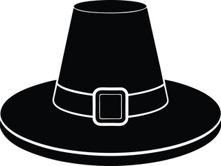 Iconic Pilgrim Hat Illustration for Holiday Use