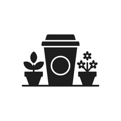 Coffee Cup Flower Pot Icon