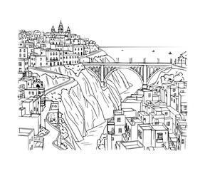 Line Art of Barranco District, Lima