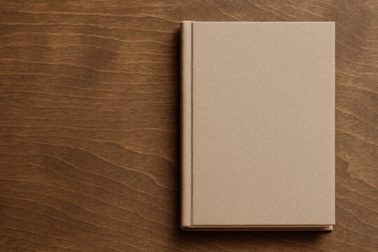 Detailed view of an elegant textured light cover for a high-end book, featuring beige material, photo album, and book covers.
