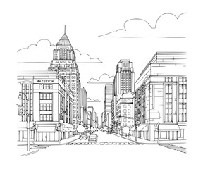 Line Art of Bloor-Yorkville, Toronto