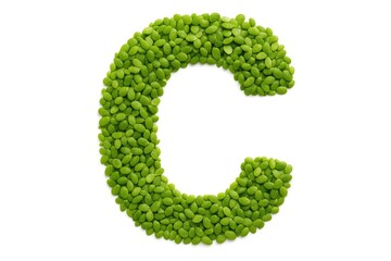 Isolated Duckweed Letter C on White Background