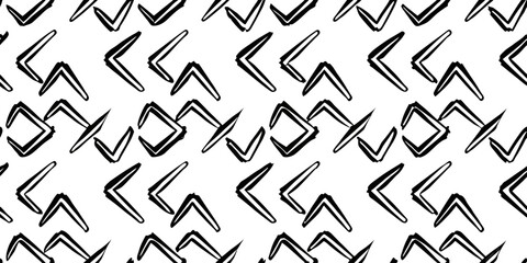Abstract Geometric Pattern: A modern and artistic black and white geometric pattern with a repeating design. This minimalist design would be suitable for a variety of uses.