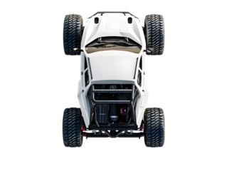 White off road buggy vehicle top view isolated on transparent background