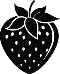 strawberry  silhouette, fruit vector collection, clipart isolated illustration