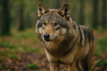 Fototapeta premium Eastern Wolf or American Grey Wolf (Canis lupus lycaon) - A Comparative Overview
