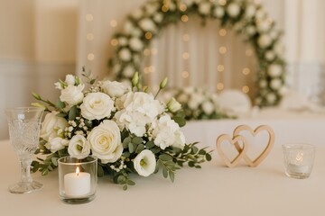 Party floral arrangements and wedding decor