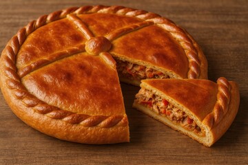 Classic Spanish savory pastry filled with tuna from the northwest region