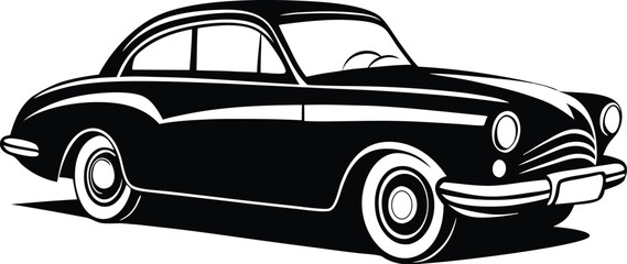 coupe car silhouette, bold car shape, stylish auto icon, silhouette vector design