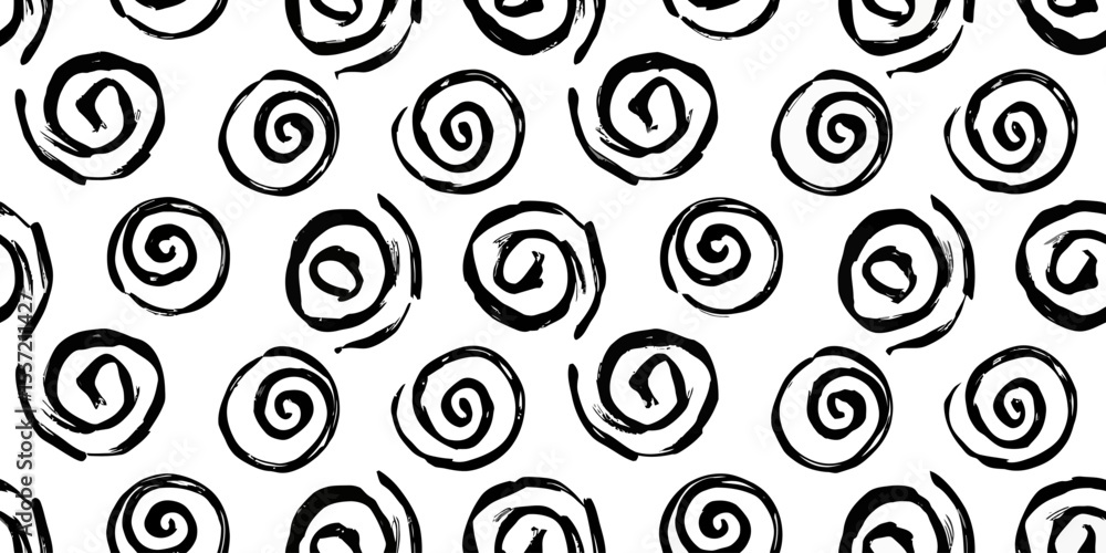 Poster whirl pattern: a striking design of spiraling, hand-drawn forms, this image presents a repeating pat